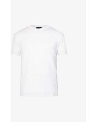 Tom Ford - Brand-embroidered Crewneck Cotton-blend T-shirt - Lyst