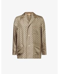 Gucci - Monogram-print Relaxed-fit Silk Shirt - Lyst
