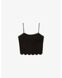 The Kooples - Embellished Scalloped-Hem Woven Cami Top - Lyst