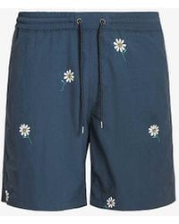 AllSaints - Daisical Floral-print Elasticated-waist Woven Swim Shorts - Lyst