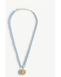 Hermina Athens - Hermis Yellow Gold-plated Sterling Silver And Turquoise Necklace - Lyst