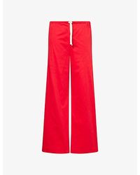 Reformation - Gina Wide-Leg Stretch-Cotton Trousers - Lyst