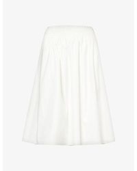 Reformation - Dove High-rise Stretch Organic-cotton Midi Skirt - Lyst