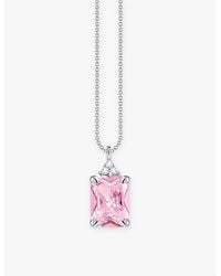 Thomas Sabo - Octagon-Cut Stone 925 Sterling- And Cubic Zirconia Pendant Necklace - Lyst