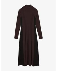 Reiss - Zaya Mock-Neck Stretch-Knit Midi Dress - Lyst