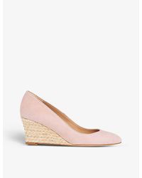 LK Bennett Eevi Wedge Leather Courts - Pink