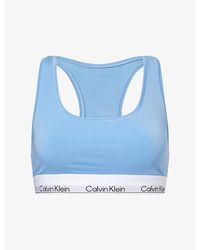Calvin Klein - Icon Branded Cotton And Modal-Blend Bralette - Lyst