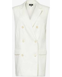 Theory - Notch-lapel Double-breasted Linen-blend Waistcoat - Lyst