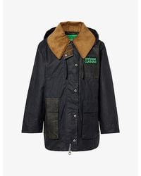 Barbour - X Ganni Hooded Waxed Cotton Duffle Jacket - Lyst