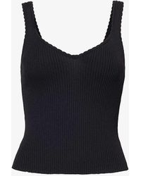 PAIGE - Odile Ribbed Knitted Top - Lyst