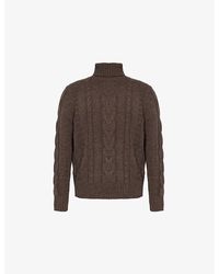 Hackett - Conker Turtleneck Cable-Knit Wool And Cashmere-Blend Jumper - Lyst