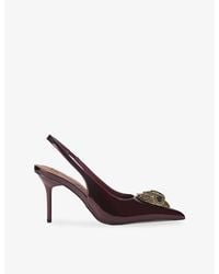 Kurt Geiger - Belgravia Eagle Patent-Leather Heeled Slingbacks - Lyst