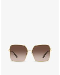 Dolce & Gabbana - Dg2279 Square-frame Metal Sunglasses - Lyst