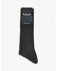 Pantherella - Short Ribbed Cotton Socks - Lyst