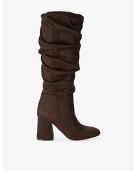 Steve Madden - Barrels Heeled Faux-Suede High-Leg Boots - Lyst