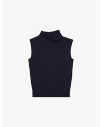 Reiss - Harper Funnel-Neck Sleeveless Wool Top - Lyst