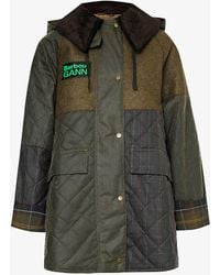 Barbour - X Ganni Burghley Quilted Waxed Organic-cotton Jacket - Lyst
