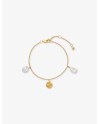Monica Vinader - Capri 18Ct Vermeil And Keshi Pearl Station Bracelet - Lyst
