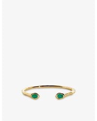 Monica Vinader - Odyssey 18Ct Vermeil-Plated 925 Sterling And Onyx Open Cuff - Lyst