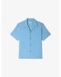 Sandro - Shark-Collar Relaxed-Fit Woven Shirt - Lyst