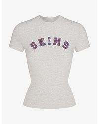 Skims - Brand-Appliqué Slim-Fit Cotton-Jersey T-Shirt - Lyst