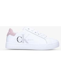 Ck Jeans Logo Leather Trainers - White