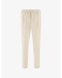 BOGGI - City Tapered-Leg Cotton And Linen Trousers - Lyst