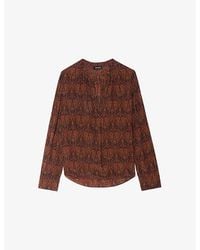 Zadig & Voltaire - Tink Paisley-Print Long-Sleeved Satin Blouse - Lyst