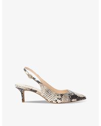 Dune - Celini Pointed-toe Slingback Suede Heeled Courts - Lyst