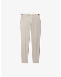 Reiss - Belmont Slim-Fit Straight-Leg Stretch Wool-Blend Trousers - Lyst