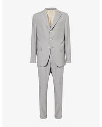 Eleventy - Herringbone-Print Single-Breasted Tapered-Leg Regular-Fit Stretch-Wool Blend Suit - Lyst