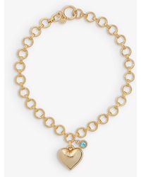 Maje - Big Heart Yellow-gold Brass Pendant Necklace - Lyst