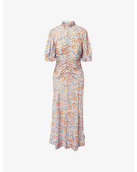 ME+EM - Fabulous Tulips-Print Woven Midi Dress - Lyst