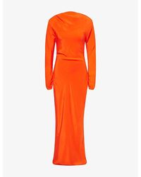 SIR. - Fresca Gathered Silk Midi Dress - Lyst