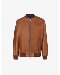 Eleventy - Bomber Stand-collar Leather Jacket - Lyst