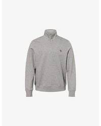 Paul Smith - Half-Zip High-Neck Cotton-Jersey Sweatshirt - Lyst