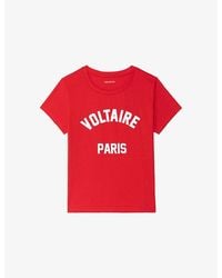 Zadig & Voltaire - Alys Brand-Appliqué Cotton-Jersey T-Shirt - Lyst