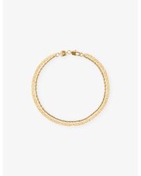 Astrid & Miyu - Duo 18Ct-Plated Brass And Cubic Zirconia Chain Bracelet - Lyst