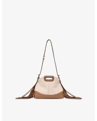Maje - Miss M Mini Canvas And Leather Shoulder Bag - Lyst