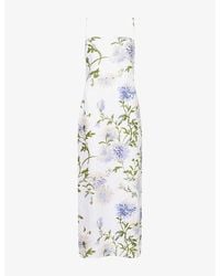 Reformation - Frankie Floral-Print Linen Midi Dress - Lyst