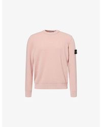 Stone Island - Textured-Stitch Compass-Badge Wool Jumper - Lyst
