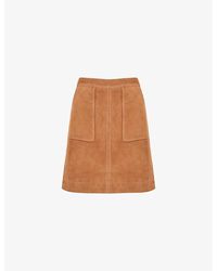 Ro&zo - Contrast-stitch High-rise Suede Mini Skirt - Lyst