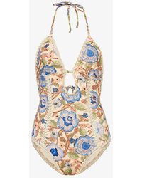 Zimmermann - Junie Floral-pattern Swimsuit X - Lyst