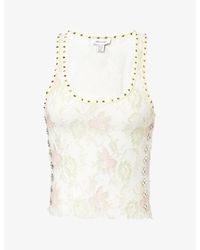 Jaded London - Fioretta Studded Lace Top - Lyst
