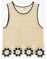 Sandro - Flower-motif Crochet Knitted Top - Lyst