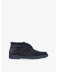 Santoni - Fortune Shearling-Lined Suede Ankle Boots - Lyst