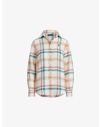 Polo Ralph Lauren - Checked Logo-Embroidered Linen Shirt - Lyst