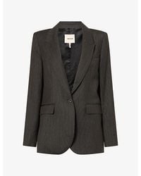 ME+EM - Sharp Shoulder Single-Breasted Wool Blazer - Lyst