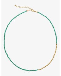 Monica Vinader - Mini nugget 18ct Yellow Gold-plated Vermeil Sterling Silver And Onyx Necklace - Lyst