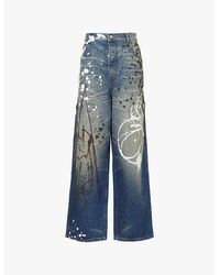 Marc Jacobs - X Futura Painted Wide-Leg Denim Jeans - Lyst